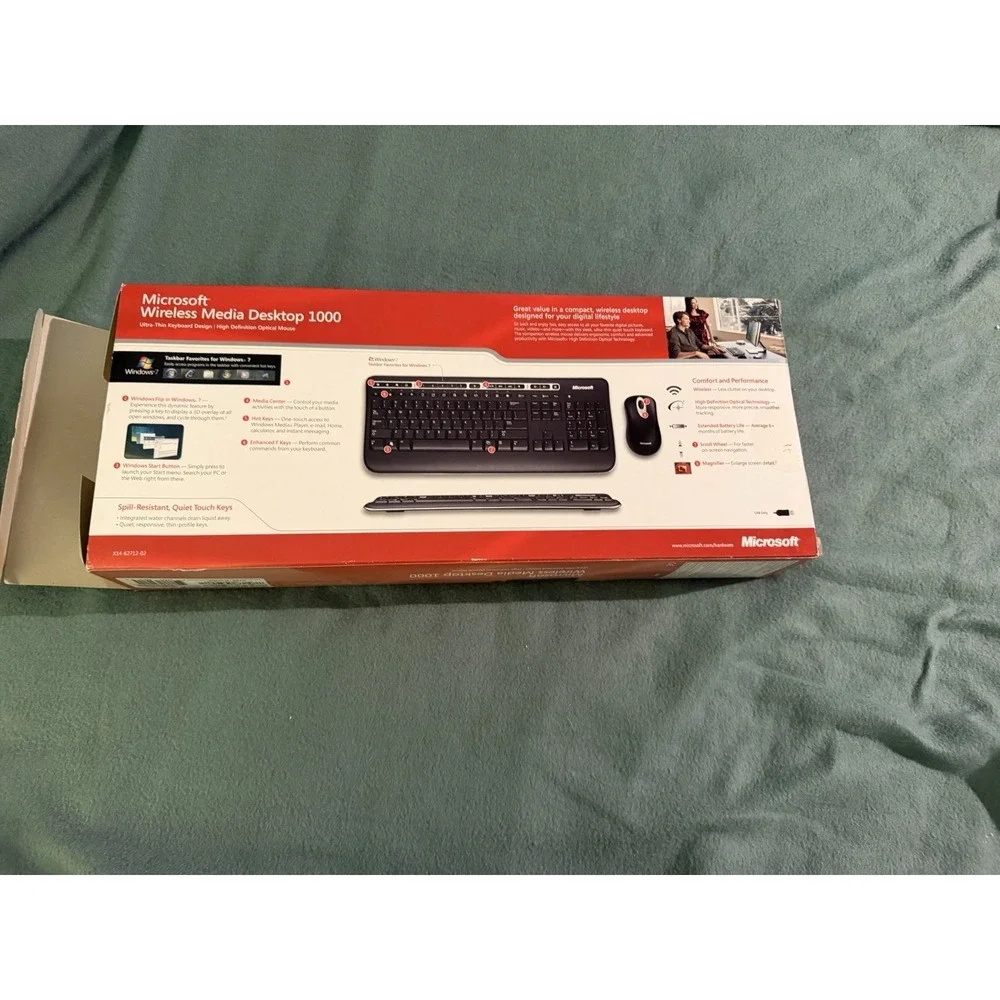 Microsoft Wireless Media Desktop 1000 Keyboard Mouse Set ZHA-0001 Black